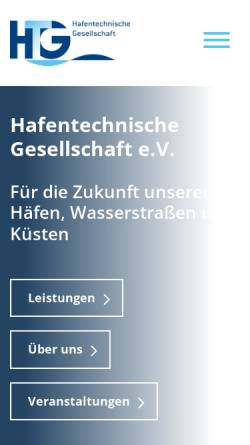 Vorschau der mobilen Webseite www.htg-online.de, Hafenbautechnische Gesellschaft e.V. (HTG)