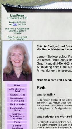 Vorschau der mobilen Webseite www.onlinereiki.de, Lisa Peters