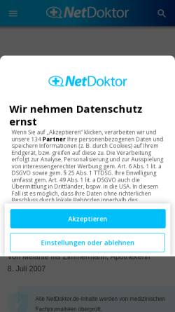 Vorschau der mobilen Webseite www.netdoktor.de, Keine Angst vor Kortison