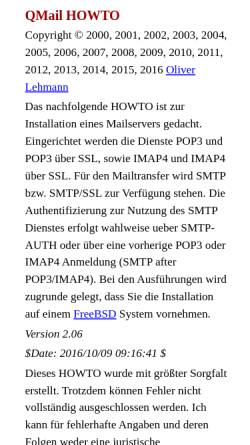 Vorschau der mobilen Webseite www.pofo.de, Qmail Howto (Oliver Lehmann)