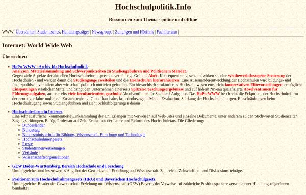 Vorschau von www.hopo-www.de, Hochschulpolitik Info