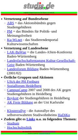 Vorschau der mobilen Webseite www.studis.de, Studis.de - Domain für studentische Verbände