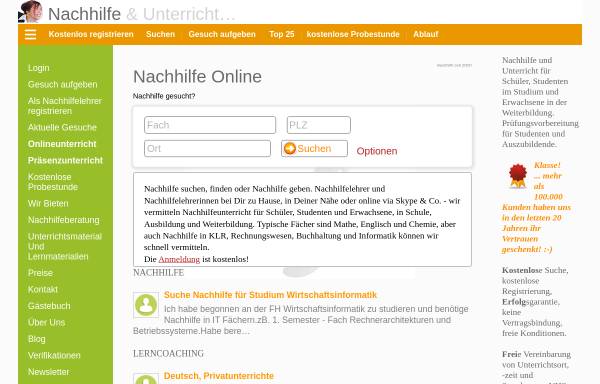 Vorschau von www.nachhilfe-vermittlung.com, Nachhilfe-Vermittlung.com