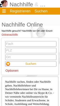 Vorschau der mobilen Webseite www.nachhilfe-vermittlung.com, Nachhilfe-Vermittlung.com