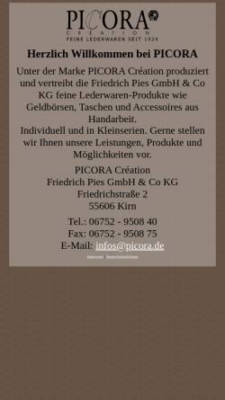 Vorschau der mobilen Webseite www.picora.de, Picora Création, Friedrich Pies GmbH & Co. KG