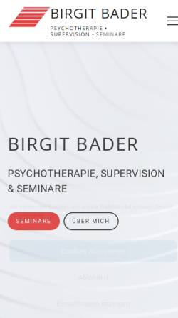 Vorschau der mobilen Webseite www.bibader.de, Birgit Bader - Seminare, Coaching und NLP-Ausbildung