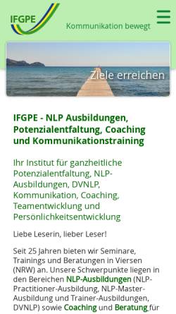 Vorschau der mobilen Webseite www.ifgpe.de, Eickenberg, Dr. Susan