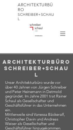 Vorschau der mobilen Webseite www.schreiber-schaul.de, Heinemann, Schreiber und Schaul GmbH, Architekturbüro