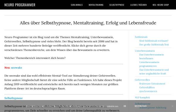 Vorschau von www.neuro-programmer.de, Mind Programming, Felix Beilharz