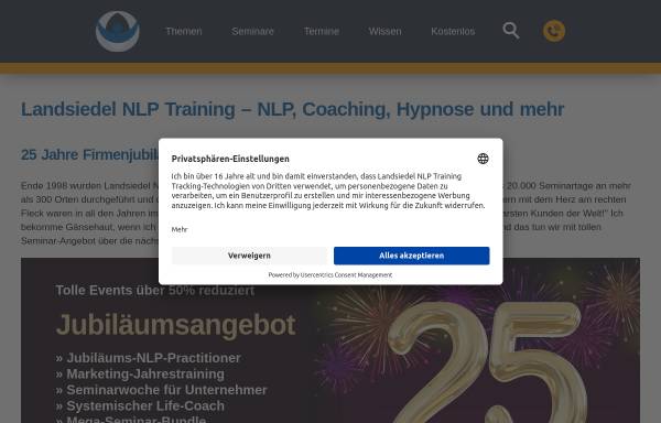Vorschau von www.landsiedel-seminare.de, Landsiedel NLP Training