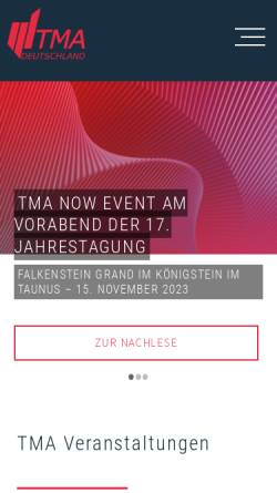 Vorschau der mobilen Webseite www.tma-deutschland.org, Gesellschaft für Restrukturierung TMA Deutschland e. V.