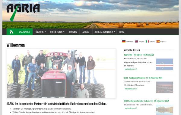 Vorschau von www.agria-tours.at, Agria Reisebüro und Handelsgesellschaft mbH