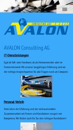 Vorschau der mobilen Webseite www.avalonag.ch, AVALON Consulting AG