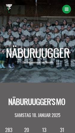 Vorschau der mobilen Webseite www.naeburuugger.ch, Guggenmusik Näburuuger