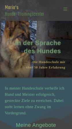 Vorschau der mobilen Webseite www.hundetrainer.ch, Mario's Hunde-Trainings-Center