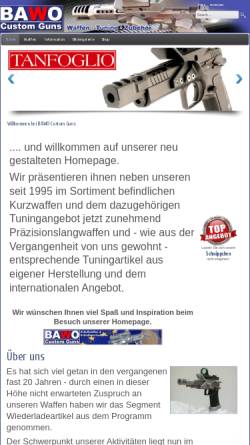 Vorschau der mobilen Webseite www.tanfoglio-bawo.de, BAWO Custom Guns