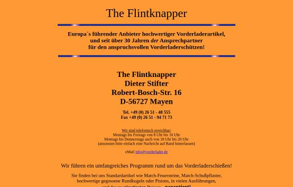 Vorschau von www.vorderlader.de, The Flintknapper, Dieter Stifter