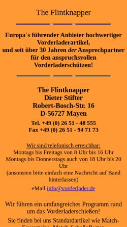 Vorschau der mobilen Webseite www.vorderlader.de, The Flintknapper, Dieter Stifter