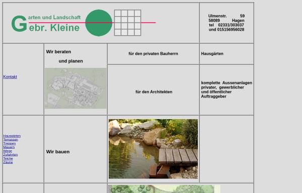 Vorschau von www.gebrkleine.de, Gebr. Kleine Garten- und Landschaftsbau GmbH
