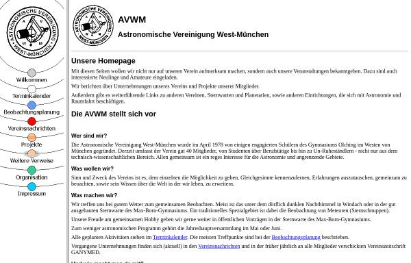 Vorschau von www.avwm.org, Astronomische Vereinigung West-München (AVWM)