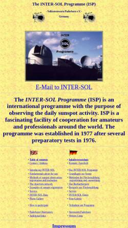 Vorschau der mobilen Webseite www.inter-sol.org, INTER-SOL Programm der Volkssternwarte Paderborn