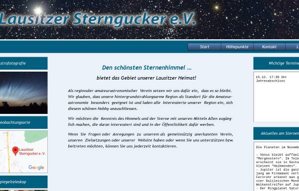 Vorschau von www.lausitzer-sterngucker.de, Lausitzer Sterngucker e.V.