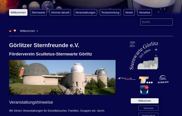 Vorschau von www.goerlitzer-sternfreunde.de, Verein Görlitzer Sternfreunde e.V.