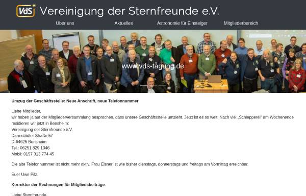 Vorschau von www.vds-astro.de, Vereinigung der Sternfreunde e.V.