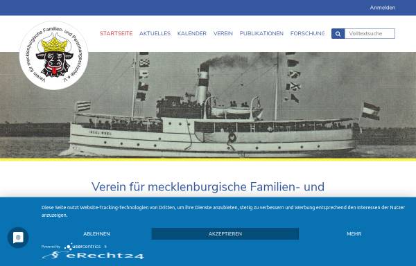 Vorschau von www.mfpev.de, Verein für mecklenburgische Familien- und Personengeschichte e.V.