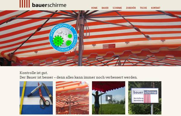 Vorschau von www.bauerschirme.de, Andreas Bauer GmbH & Co. KG