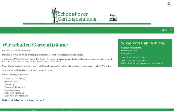 Vorschau von www.schopphoven-gartengestaltung.de, Schopphoven Gartengestaltung