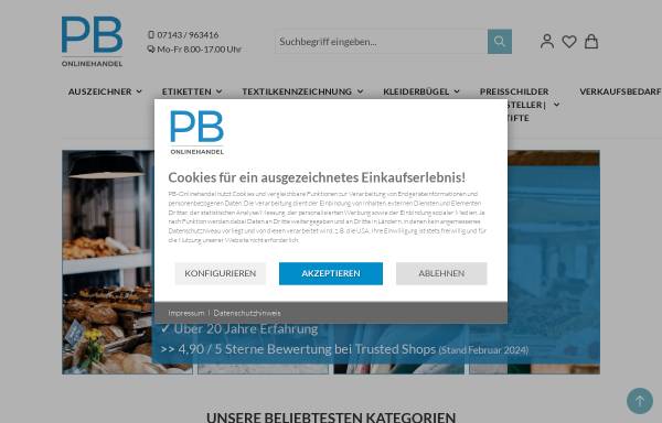 Vorschau von www.pb-onlinehandel.de, PB-Onlinehandel, Inh. Patrick Badura