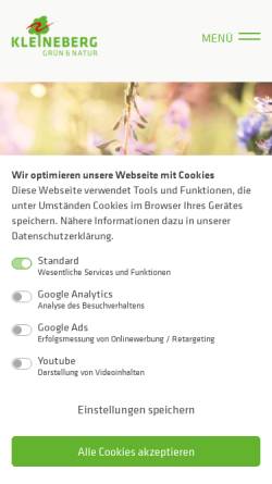 Vorschau der mobilen Webseite www.kleineberg.com, Volker Kleineberg GmbH & Co. KG