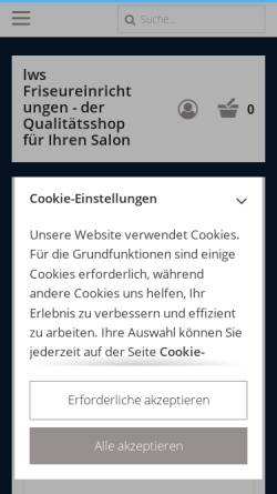 Vorschau der mobilen Webseite www.friseureinrichtung-onlineshop.de, lws Ladeneinrichtungen GmbH
