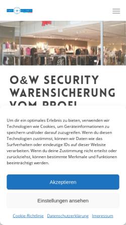 Vorschau der mobilen Webseite www.warensicherung.de, O & W Warensicherung