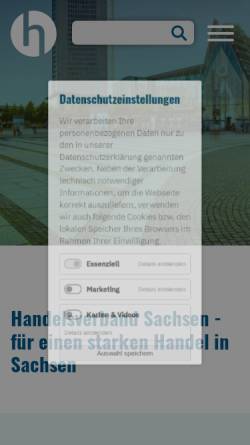 Vorschau der mobilen Webseite handel-sachsen.de, Handelsverband Sachsen e.V.