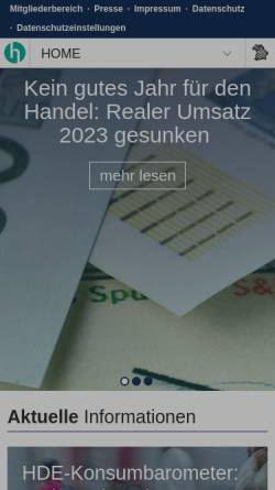 Vorschau der mobilen Webseite www.lbe.de, Landesverband des Bayerischen Einzelhandels e.V.