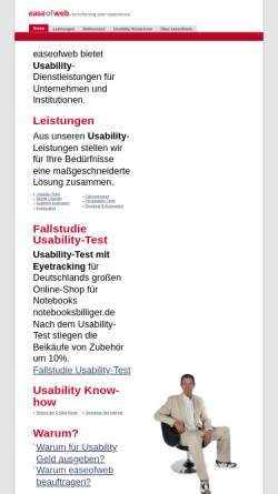 Vorschau der mobilen Webseite www.easeofweb.com, easeofweb. Usability-Tests