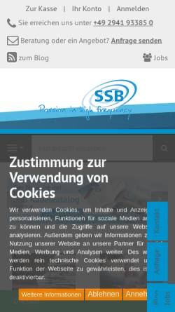 Vorschau der mobilen Webseite www.ssb.de, SSB-Electronic