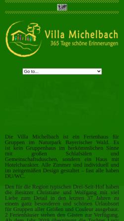 Vorschau der mobilen Webseite www.villamichelbach.de, Gruppenhaus Villa Kunterbunt