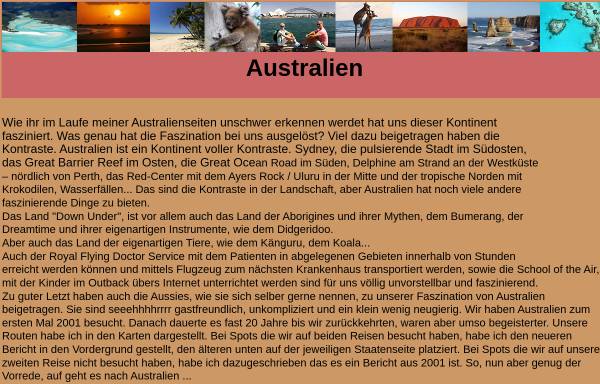 Vorschau von www.arizonas-world.de, Australien - Eine Reise durch 5 Staaten [Holger Quast]