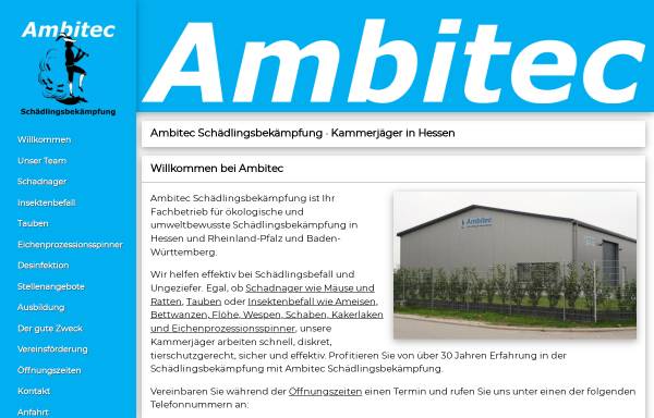 Vorschau von www.ambitec.de, Ambitec Schädlingsbekämpfung