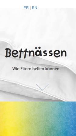 Vorschau der mobilen Webseite www.bettnaessen.ch, Bettnässen - ein ganz normales Problem