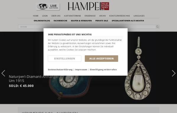Vorschau von www.hampel-auctions.com, Hampel Kunstauktionen