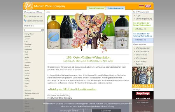 Vorschau von www.munichwinecompany.com, Munich Wine Company - Online / Präsenz Weinauktionen in München