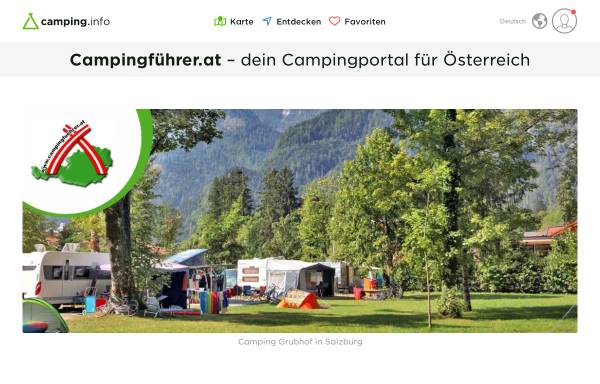 Vorschau von www.campsite.at, Campingfuehrer.at