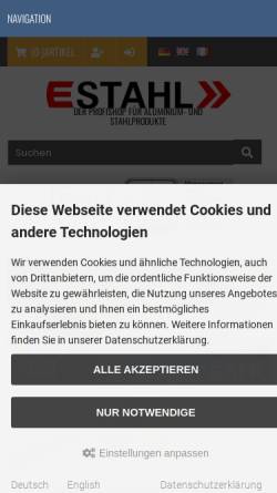 Vorschau der mobilen Webseite www.taubenabwehr-shop.de, E-Stahl