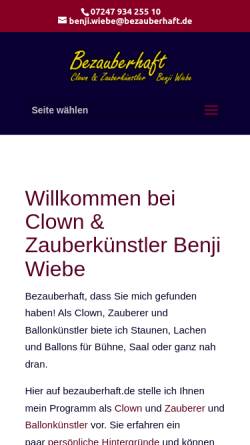 Vorschau der mobilen Webseite www.bezauberhaft.de, Benji Wiebe - Bezauberhaft