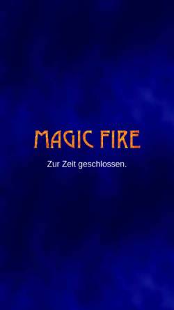 Vorschau der mobilen Webseite www.magicfire.de, Magic Fire - Feuershow Zaubereien Animation