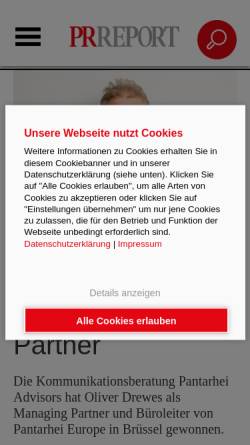 Vorschau der mobilen Webseite www.prreport.de, PR Report